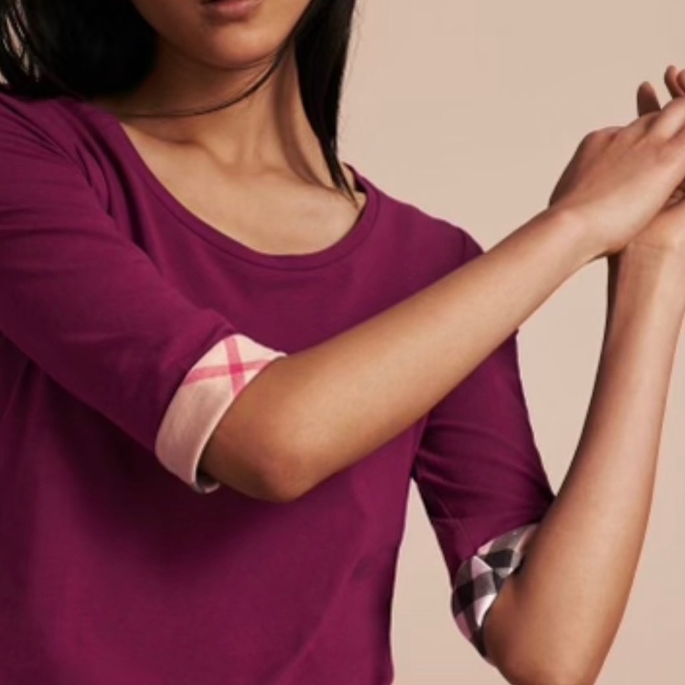 Burberry women top brand new magenta pink